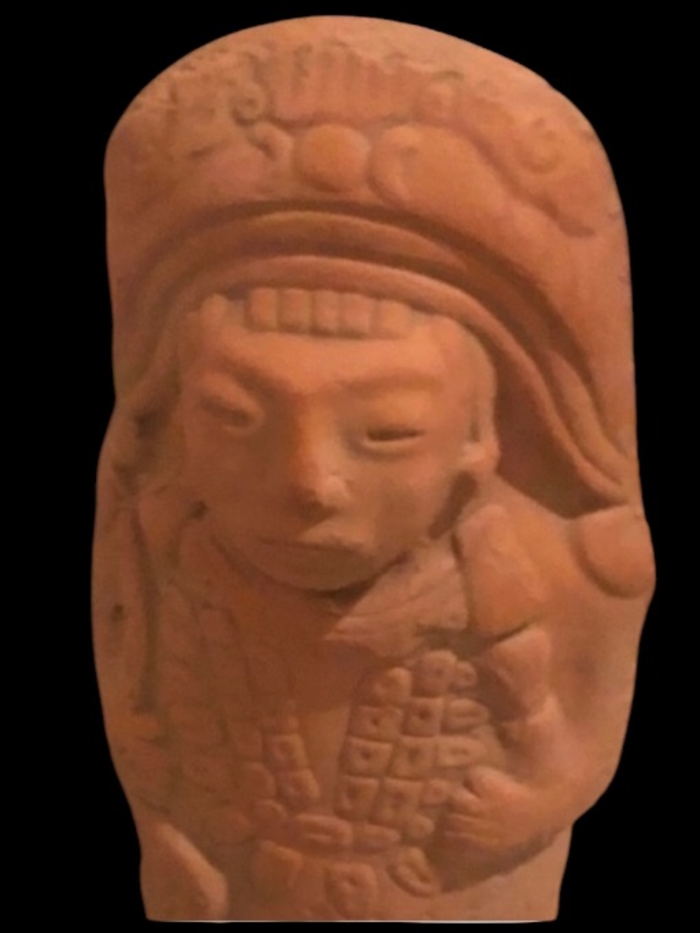 Mexico terracotta clay statue with snake